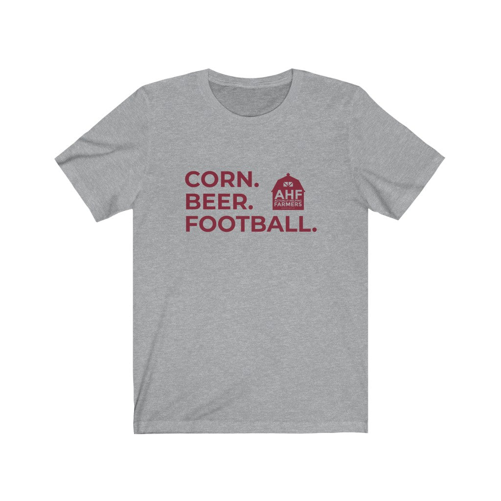 Corn. Beer. Football. Short Sleeve Tee